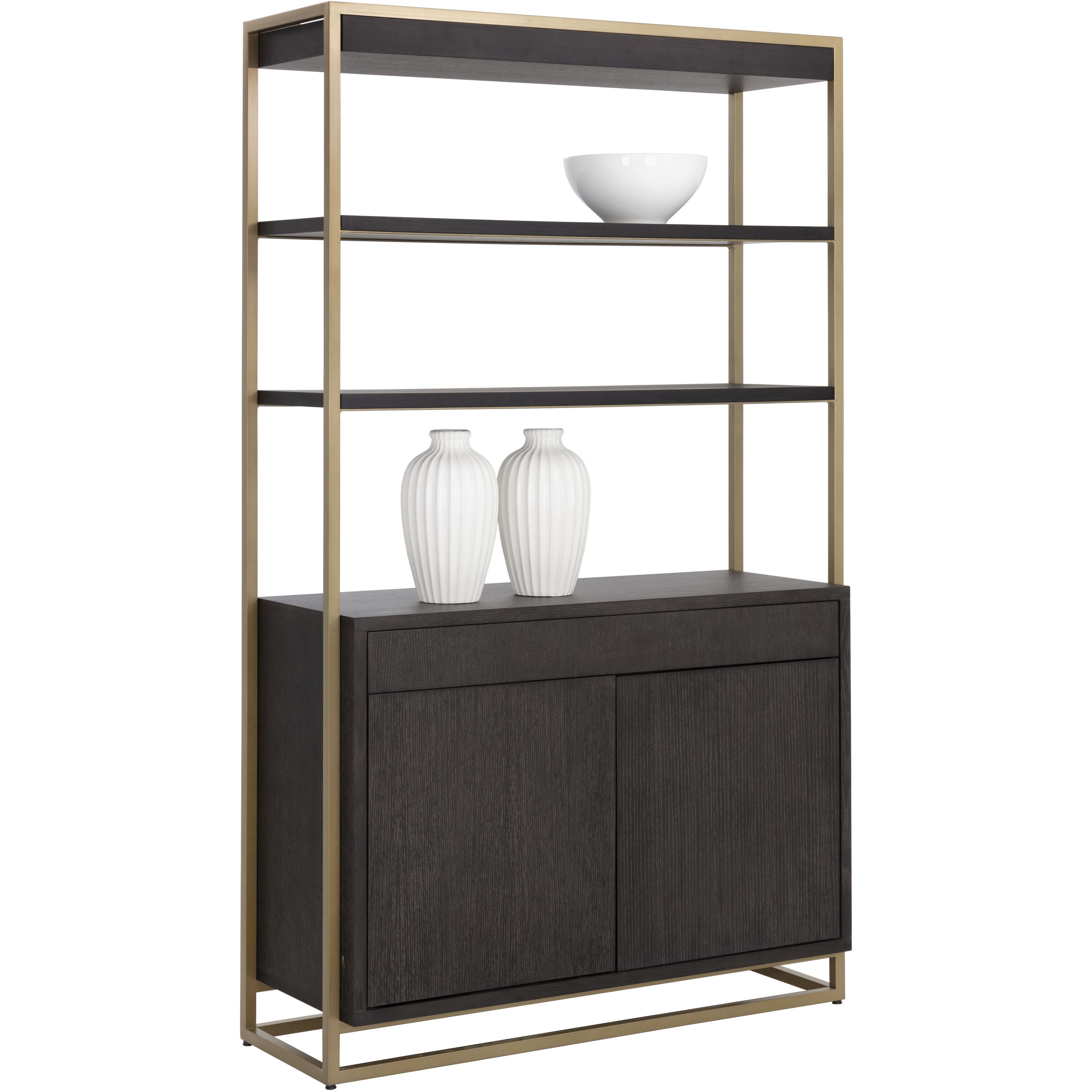 Baldessara Grey / Rustic Bronze Bookcase